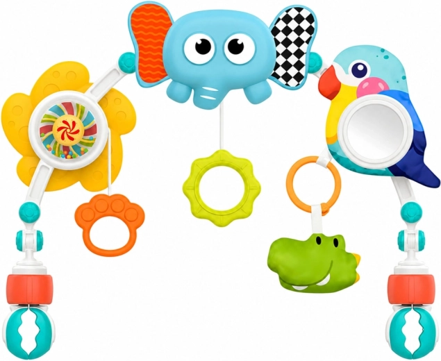 Éléphant interactif, hochet et miroir