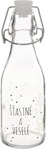 Bouteille en verre avec fermeture à clip métallique Flocon 0,16 l
