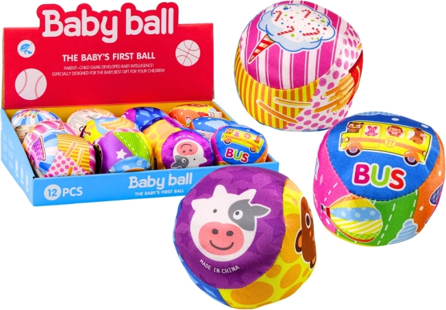 Soft Ball with Rattle Animals Fruit 10cm