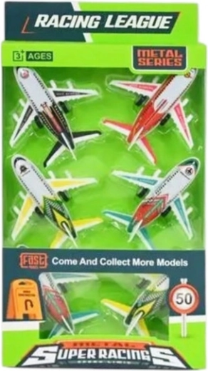 Ensemble d’avions de ligne avec éléments métalliques (4 pcs)