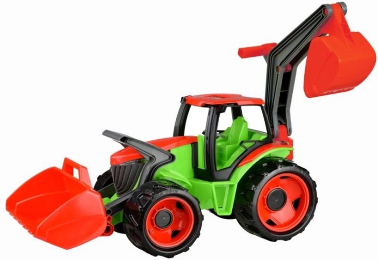 Lena tracteur avec godet et pelle – vert‑rouge