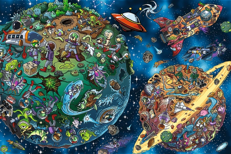 Puzzle Treflíci im Weltraum