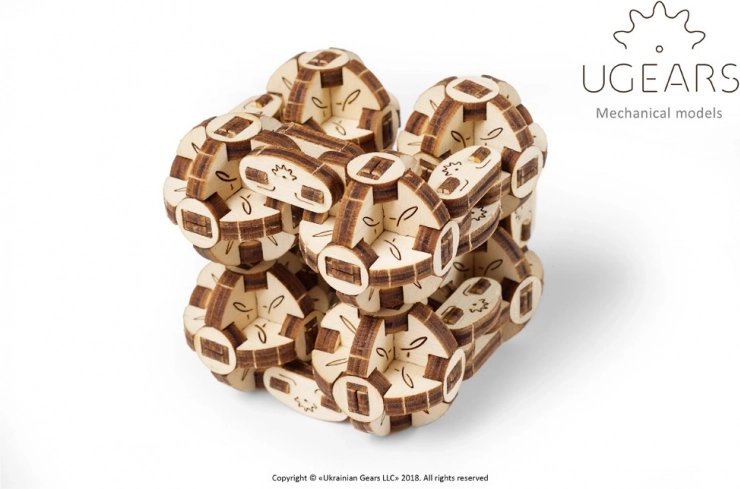 Ugears 3D houten mechanische puzzel Flexi Kubus