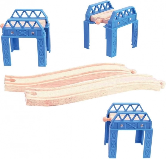 Houten brugconstructie voor Bigjigs Rail treinbanen