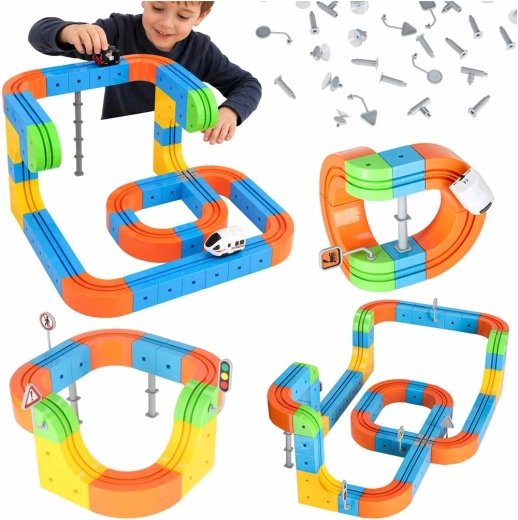 Flexible track made from magnetic pieces