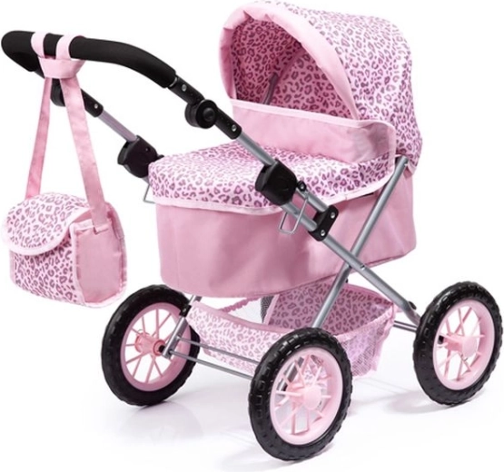 Poussette pour poupées Bayer Trendy rose avec motif léopard