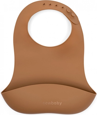 Siliconen slabbetje New Baby bruin