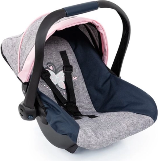 Bayer doll car seat with canopy, grey