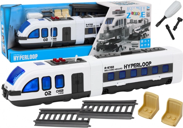Passagierstrein DIY met geluiden en lichten – bouwset met montage-rails