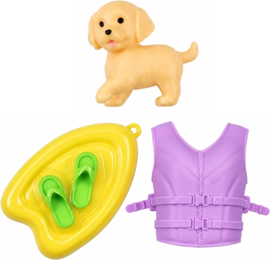 Puppy en accessoires voor waterpret