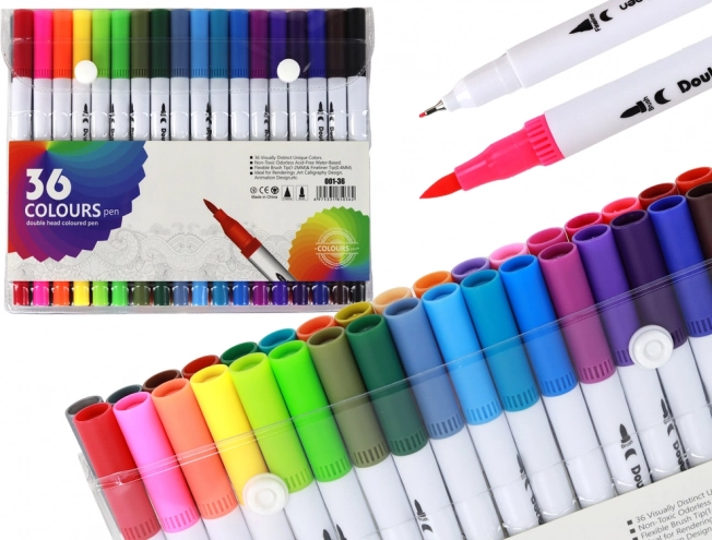 Set of 36 Double-sided Markers in Organizer
