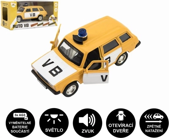 Politieauto VB Lada Combi metaal/plastic 12 cm met licht en geluid