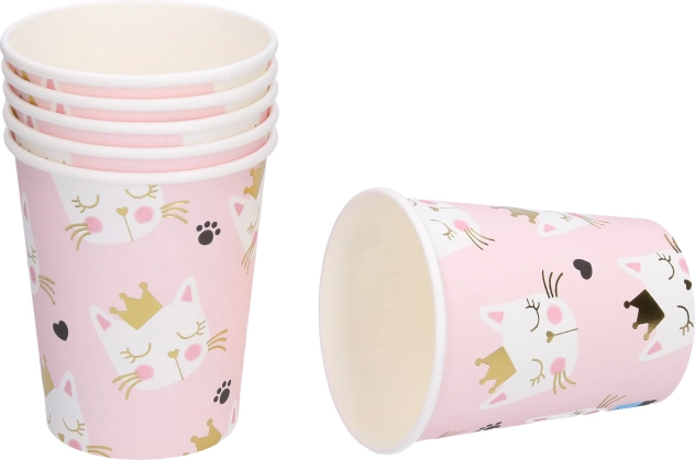 Paper Party Cups Cat 250ml, 6 pcs