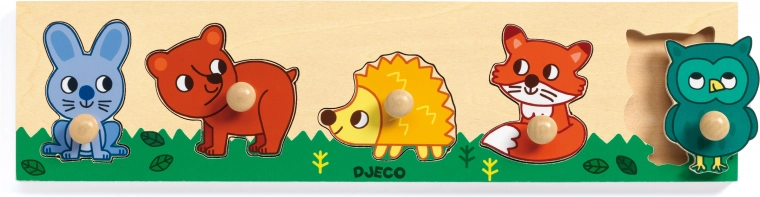 Puzzle à encastrer simple Animaux de la forêt avec poignées