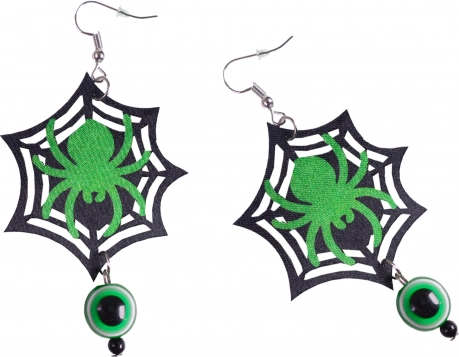 Halloween Earrings Spider Web with Eye