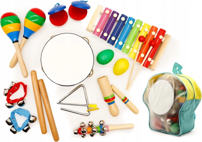 Music set of 10 children's instruments with backpack ECOTOYS