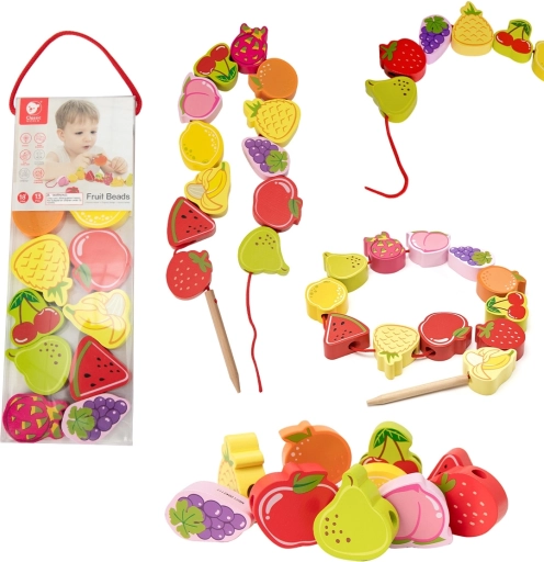 houten rijgspel fruit 13 stuks
