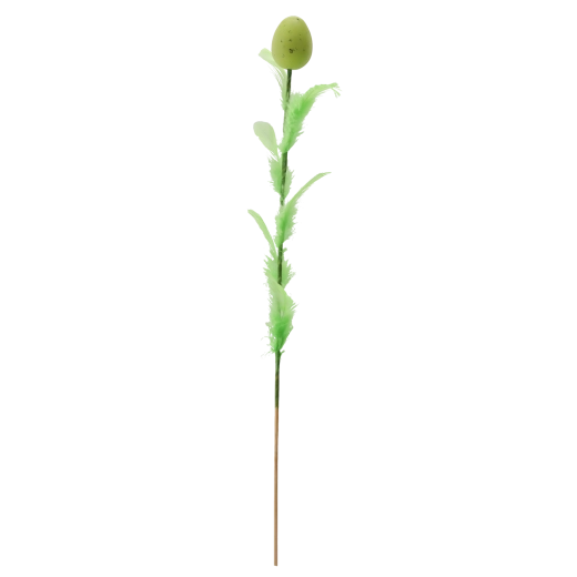 Œuf de Pâques avec plumes sur pique 45 cm, assortiment de couleurs