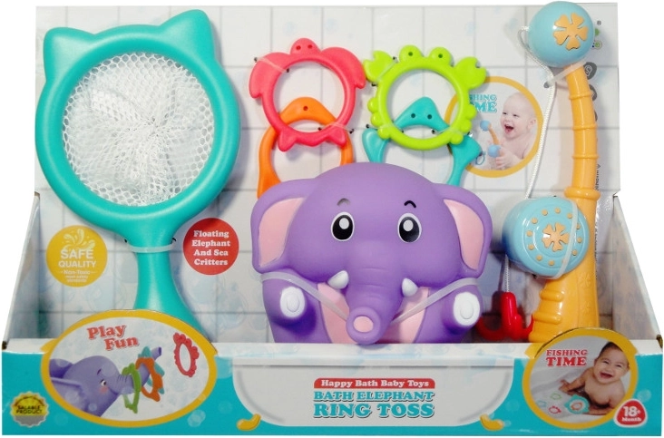 Bad speeltje olifant met ringen en schepnet