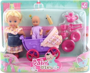 Doll with Stroller and Accessories