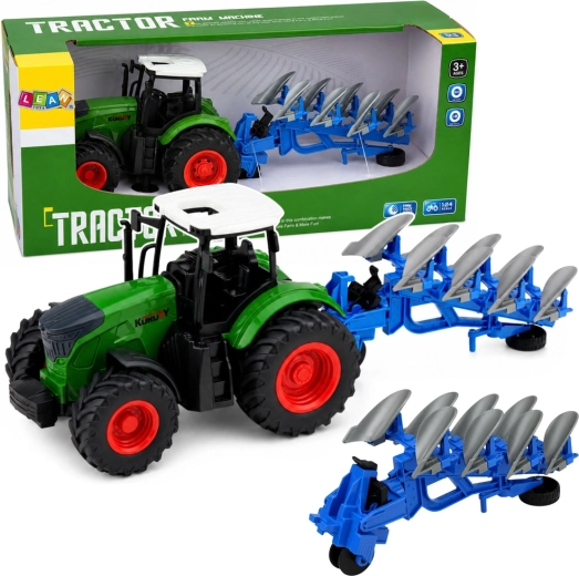 Tracteur agricole à plusieurs socs avec roues en caoutchouc 1:24