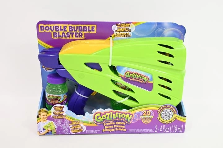 Gazillion Double Bubble Blaster 2-in-1 Bubble Machine with LED Lights