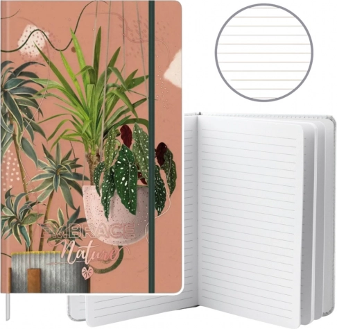 Carnet ligné motif feuilles A5