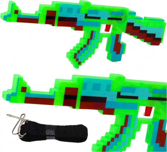Pixel Rifle with Sound and Light Effects Green 39 cm