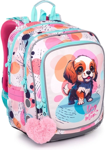 Topgal ENDY sac à dos scolaire léger avec un petit chien