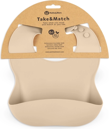 Petite&Mars silicone bib Take&Match desert sand