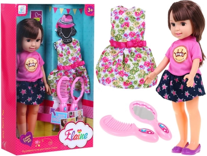 Large styling doll for children 3+ with accessories – Brunette