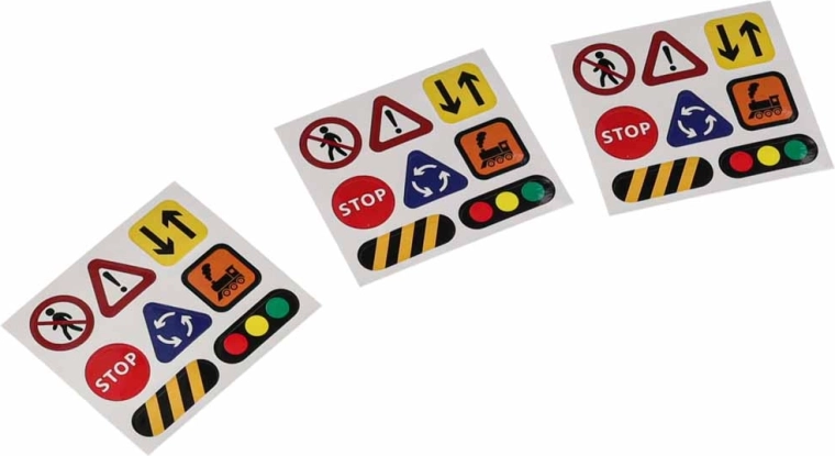 Signs and stickers for realistic play