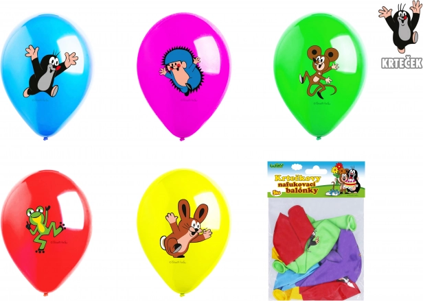 Inflatable balloons Little Mole and Friends, pastel colors, 5 pcs
