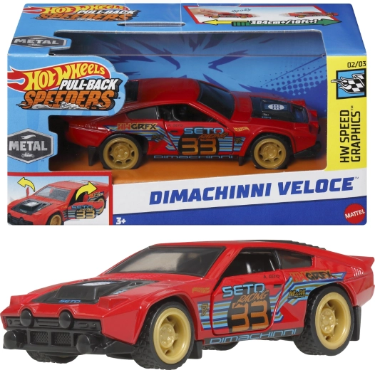 Hot Wheels Pull-Back Speeders Dimachinni Veloce car 1:43