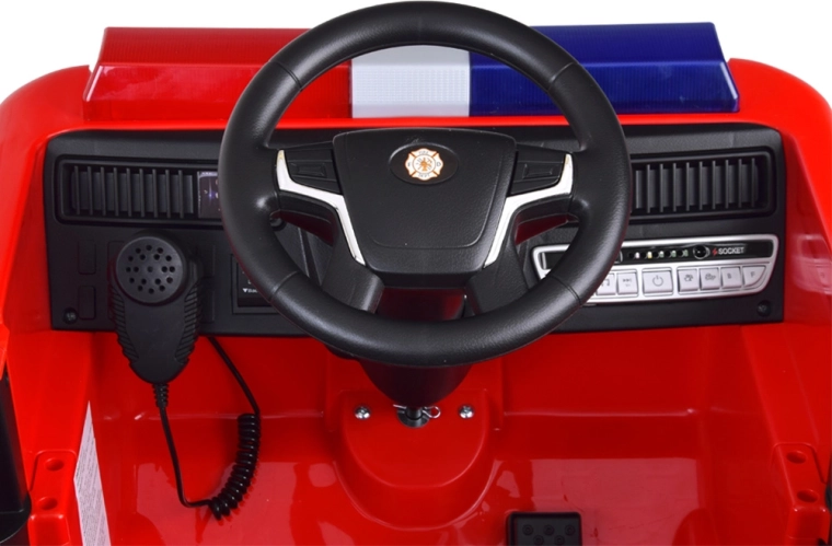 Lights, siren and megaphone like real firefighters