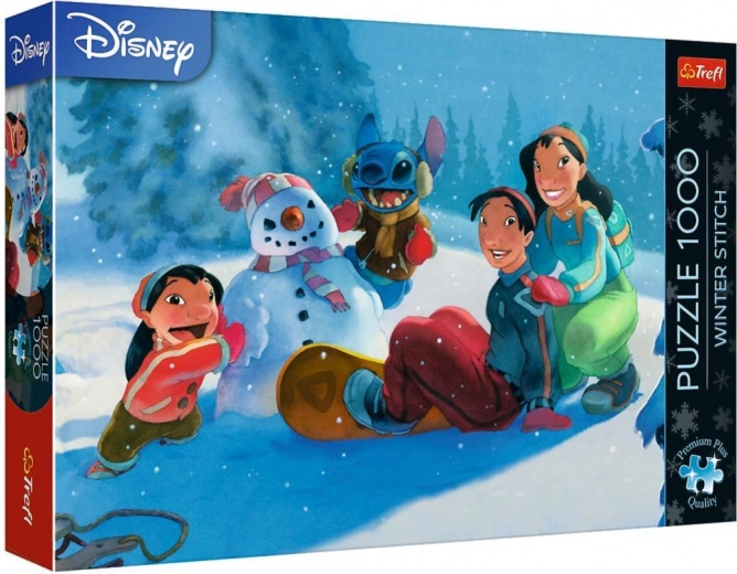Puzzle Premium Plus – hiver avec Stitch, 1000 pièces