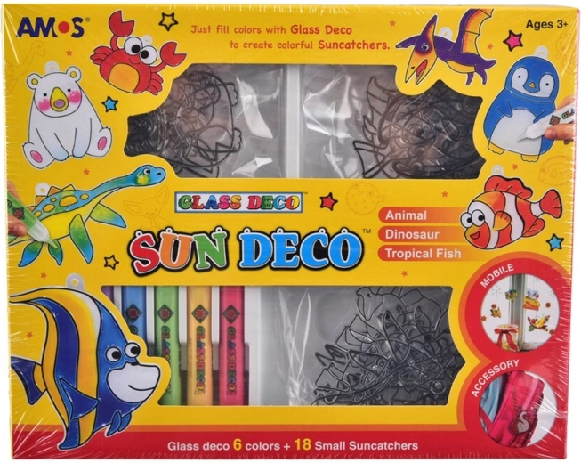 Creative glass paint set with practice slides (6 colors)