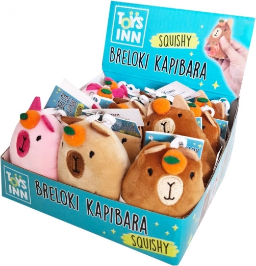 Plush capybara keychain with squishy tummy TOYS INN