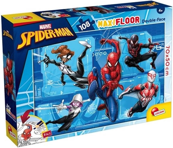 Lisciani Marvel maxi vloerpuzzel Spider-Man 108 stukjes dubbelzijdig