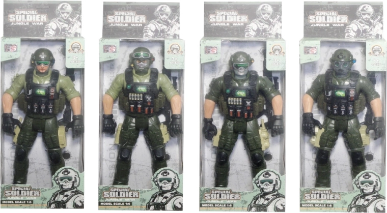 Grote soldatenfiguur met accessoires