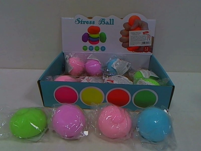 Balle anti-stress à presser en présentoir de vente (12 pcs)