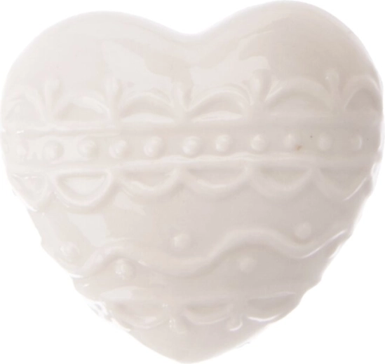 White porcelain heart 6 × 4 × 6 cm