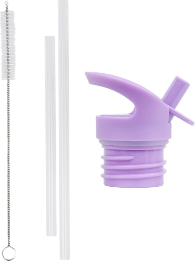 A Little Lovely Company ensemble de bouchon, paille et goupillon pour gourde en acier inoxydable Princesse