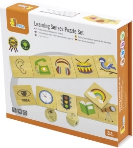 VIGA Lernspiel Holzpuzzle zum Erlernen der Sinne