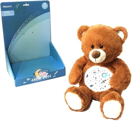Nachtlicht mit Projektor – brauner Plüsch-Teddybär
