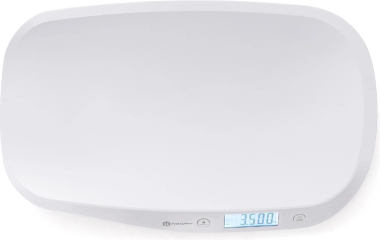 Ergonomically curved weighing surface