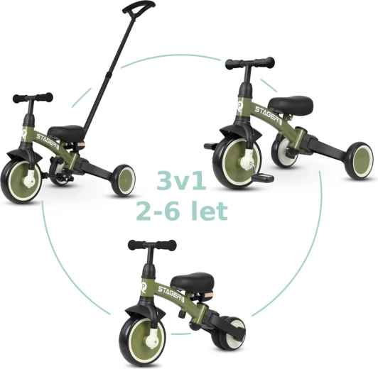 QPLAY Stager 3-in-1 Tricycle, Green