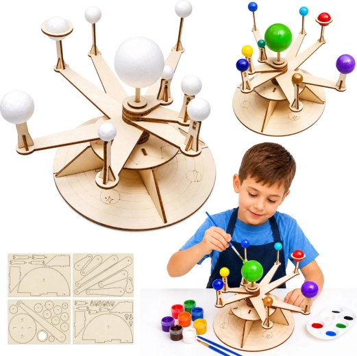 Wooden Solar System Model – DIY Educational Kit