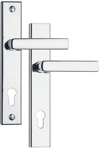 Ferrure de sécurité 807, entraxe 90 mm, chrome satiné/inox