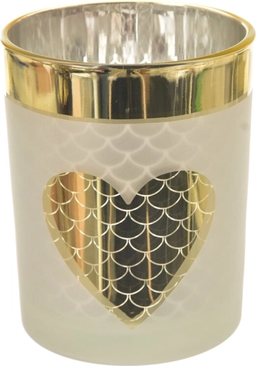 Glass heart candle holder 9 × 9 × 10 cm
